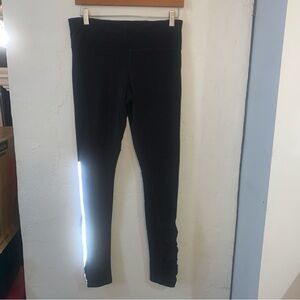 Lululemon Black Leggings Tights Pants Ruched Speed Tight Reflective 28” Size 8!